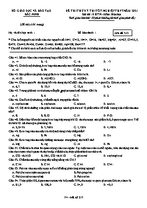 Đề thi thử Tốt nghiệp THPT môn Hóa học - Mã đề 213 - Năm học 2020-2021 - Sở giáo dục và đào tạo Bắc Ninh (Có đáp án)